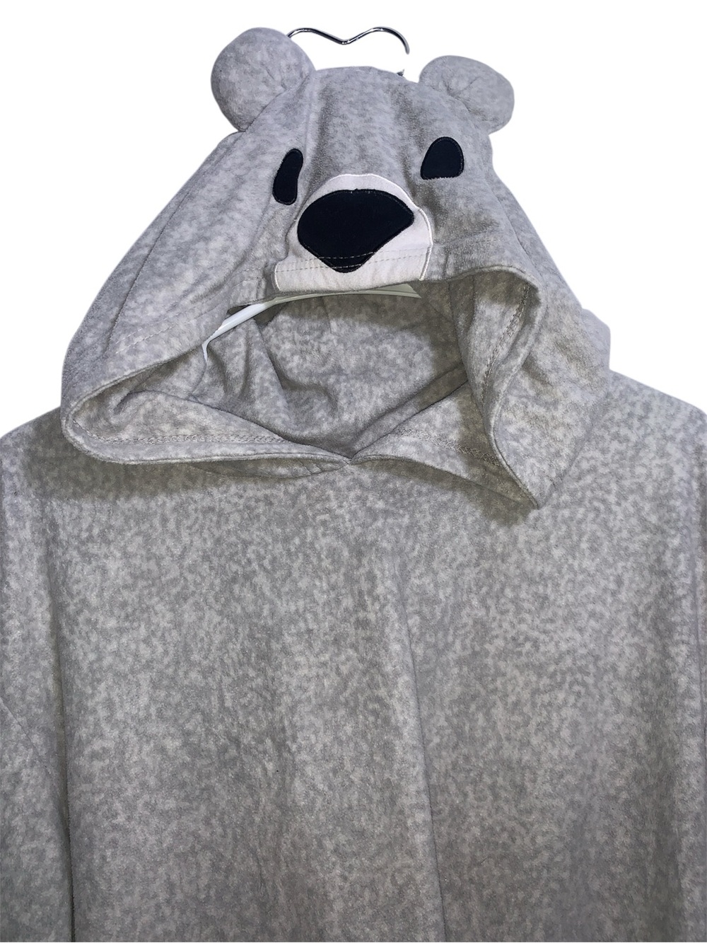 Cozy Grey Bear Hooded Unisex adult Large Pajamas top